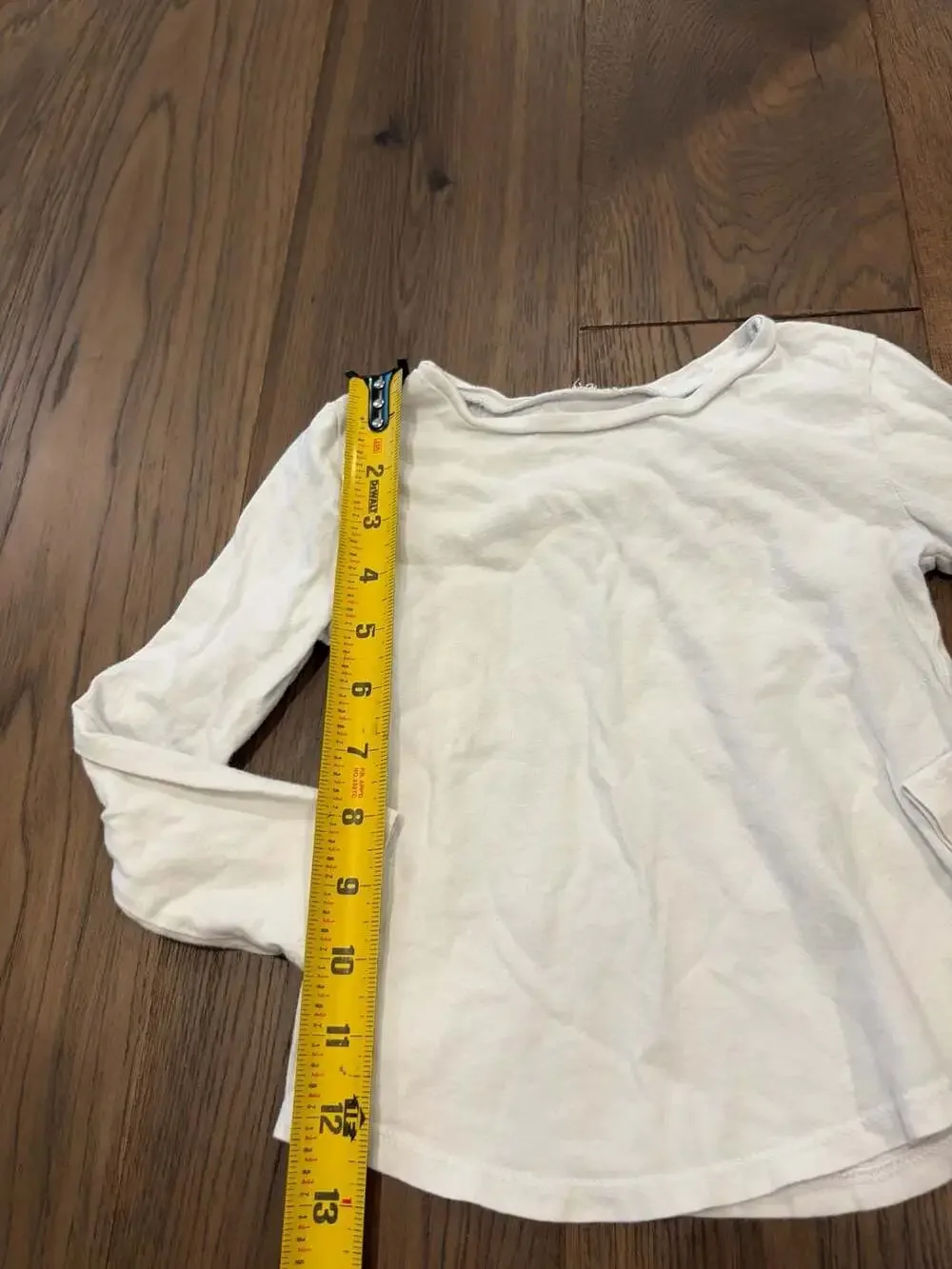 Old Navy Toddler Girls Long Sleeve White Basic T-Shirt